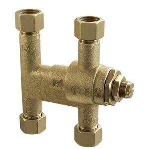 Lot Of 2 ProFlo PFMVTD38 3/8" Brass Thermostatic Mixing Valves Two 2 Outlets